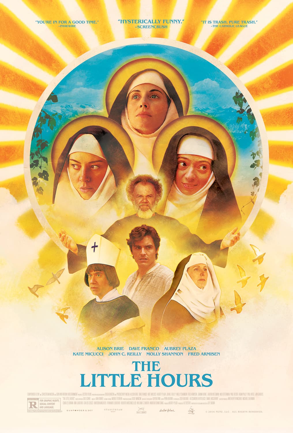 Poster of [18+] The Little Hours (2017) BluRay Dual Audio (Hindi-English)