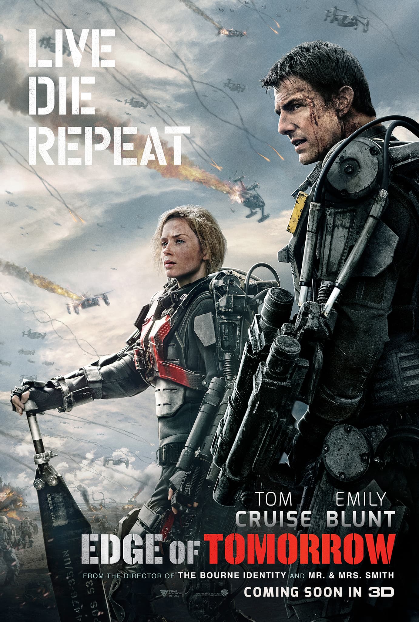 Poster of Edge of Tomorrow (2014) Bluray Dual Audio {Hindi-English}